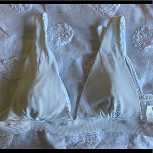 White ribbed bikini top NEW